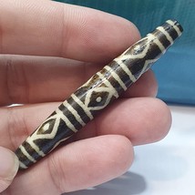 Rare Pattern Large South Asian Burmese Old  pyu Pumtek Amulet Bead 205 - $1,398.90 MXN