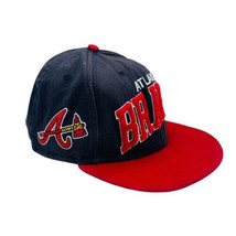 New Era Vintage Red/Blue Atlanta Braves Arch Fleece Letters Snapback Hat Cap - £28.30 GBP