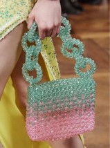 Colorful Acrylic Beaded Woven Women&#39;s  Bags Summer Fashion Gradient Design New I - £93.46 GBP