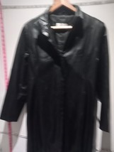 Womens Faux Leather Black  Jacket/coat Size 14 uk Express Shipping - £7.32 GBP