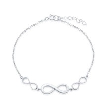 Sterling Silver Multiple Infinity Bracelet - £28.09 GBP