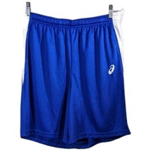 Asics Basketball Shorts Mens Size M Medium Royal Blue White Pockets Drawstring - £27.99 GBP