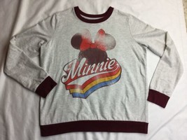Vintage Style Minnie Mouse Shirt M Gray Long Sleeved Sz L - $19.79