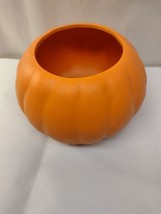 Halloween Terracata clay Pottery pumpkin Shaped bowl Planter Flower Pot - $17.81