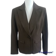 New York And Company Women&#39;s One Button Blazer Peak Dark Brown Size 8 - £36.98 GBP