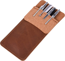Wisdompro Genuine Leather Heavy Duty Pocket Protector Pen Holder Pouch for Shirt - £11.04 GBP