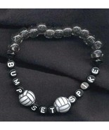 Funky-BUMP SET SPIKE-Bead Stretch Bracelet-VOLLEYBALL Team Sports Jewelr... - $8.79