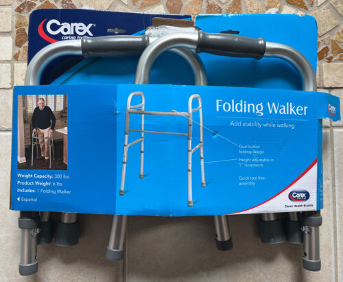 New Carex Folding Walker For Adults/Seniors/Medical - SILVER - £41.65 GBP