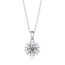 3 Ct Round Cut Moissanite Snowflake Pendant 925 Sterling Silver Bride Necklace - £42.95 GBP+
