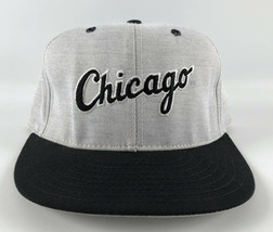 Chicago White Sox Pro Line Pro Model Baseball Hat - Gray Black Script Size 7 USA - £23.65 GBP