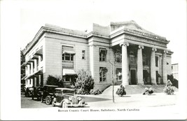 RPPC 1930s Kodak Street View w Cars Rowan County Court House Salisbury NC S22 - £14.50 GBP