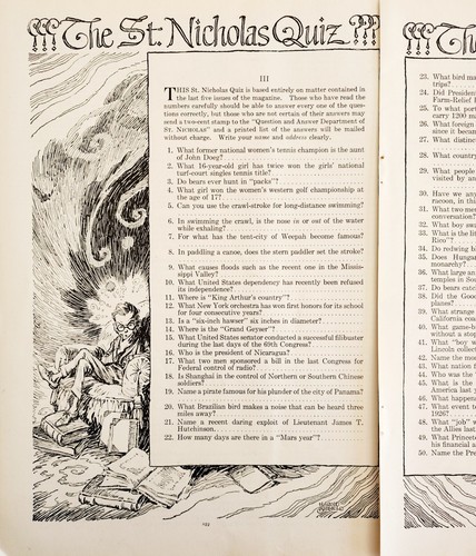 1927 St Nicholas 50 Question Quiz Lot of 2 Art Prints Ephemera Harold Sichel Item image 2