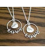 Silver 2pc Mom &amp; Daughter Necklace Set BOUTIQUE - £24.83 GBP