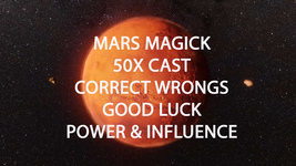 50X COVEN CAST CORRECT WRONGS LUCK INFLUENCE AND POWER MARS MAGICK Cassia4 image 2