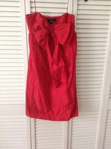 NEW Nicole Miller Red Bow Front Metal Strapless Dress (Size 0) - MSRP $365.00! - £71.90 GBP