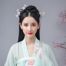 Inese hanfu dress cosplay hair jewelry crystal pearls tassel flower hair combs hairpins thumb200