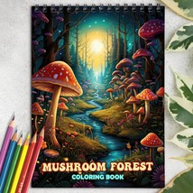 Mushroom Forest Spiral Coloring Book to Relax and Unwind - £13.30 GBP
