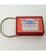 Budweiser St. Andrews Day Keychain 1982 Red Square Label Vintage - £8.92 GBP