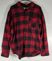 Magellan Flannel Shirt Mens Large Button Up Red Long Sleeve Classic Fit - $9.89
