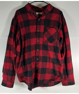 Magellan Flannel Shirt Mens Large Button Up Red Long Sleeve Classic Fit - £7.73 GBP