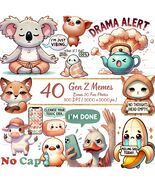 Gen Z Meme Clipart Bundle: Watercolor PNG Stickers (Digital Download) - $3.60