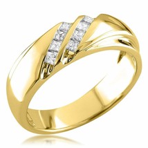 0.25Ct Princess Cut Diamond Gorgeous Gents Ring 14K Yellow Gold Over - £82.55 GBP