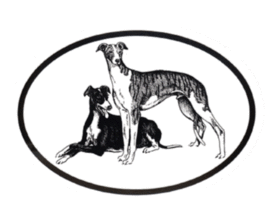 Greyhound Decal - Dog Breed Oval Vinyl Black &amp; White Window Sticker - £3.19 GBP
