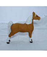 Cast Iron Hand Painted Palomino Horse Bank Figurine Brown Black Saddlebr... - $34.00
