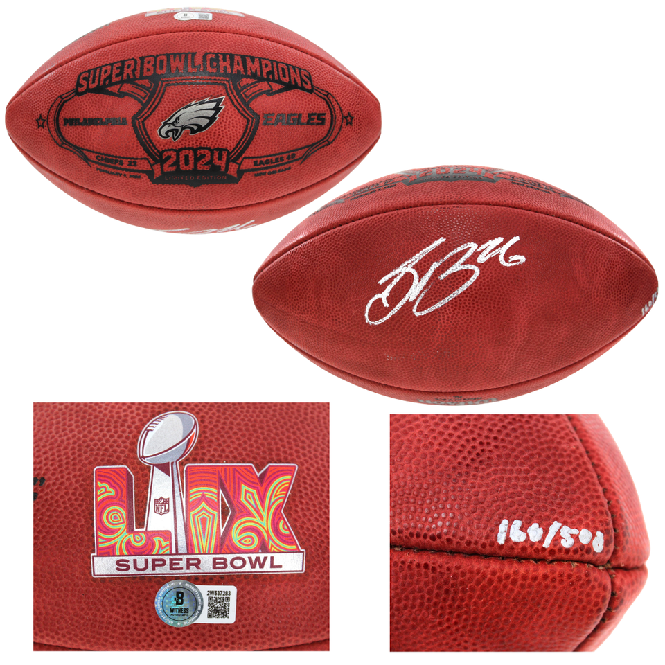 Saquon Barkley Signed Eagles Super Bowl LIX Champions Official Duke Foot... - $1,079.95