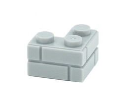 Building Grey Brick Corner Construction Brick Piece Minifigure Custom - £1.12 GBP