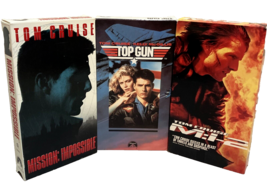 Tom Cruise Movies VHS Top Gun - Mission Impossible - M:i-2 Slipcases Lot of 3 - £4.62 GBP
