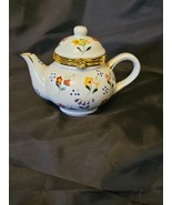 Vintage Hand Painted Porcelain Teapot Trinket Box - $31.44 CAD