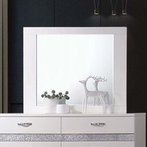 Naima II 46&quot;x37&quot; Mirror, White High Gloss Finish - $279.00