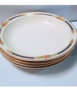 Vintage Superior Hall Blue Floral 8.5&quot; Soup Bowls - £19.52 GBP