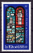St. Pierre &amp; Miquelon 512 MNH Christmas Stained Glass ZAYIX 0524S0180M - £1.17 GBP