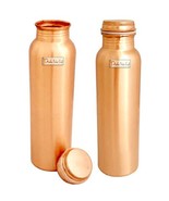 Prisha India Craft Copper Bottle, Matt Finish Lacquer Coated -900 ml  se... - £19.75 GBP