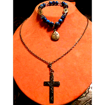 Gorgeous Vintage Cross Necklace and Brac - $17.82