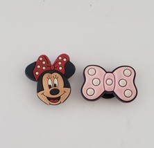 Red Minnie Mouse &amp; Pink Polka Dot Bow Crocs Shoe Charm Lot - £3.95 GBP