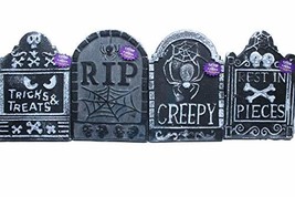 Set of 4 Polyfoam Tombstones Halloween Yard Decorations - £15.56 GBP
