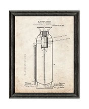 Portable Fire-extinguisher Patent Print Old Look with Black Wood Frame - $24.95+