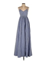 NWT J.Crew Long Spaghetti-Strap Maxi in White Blue Gingham Cotton Dress 4 - £122.69 GBP