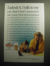 1993 Hill&#39;s Science Diet Pet Food Ad - I admit it. I talk to my cat. - $14.99