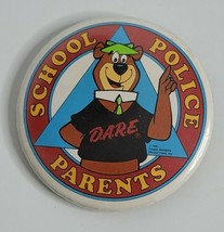 Vintage DARE School Police Parents Yogi Bear 1988 Hanna-Barbera Pin Button - £6.28 GBP