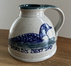 Great Bay Pottery No Spill Coffee Mug Wide Bottom World&#39;s Best Dad Fathe... - £35.38 GBP