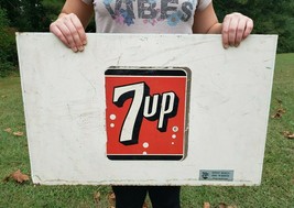Vintage 7up Vending Machine Button Panel Advertising Sign 1970&#39;s 60&#39;s Metal - £154.79 GBP