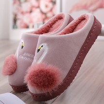 Winter Slippers Women Cute  Flamingo Slippers Non-slip Soft  Plush Warm ... - £15.17 GBP
