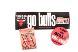 Vintage Chicago Bulls Lot Bumper Sticker Pin Schedule 1996-2001 - $12.19