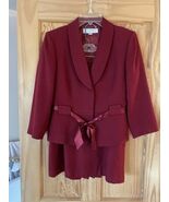 Tahari Arthur Levine 2-PC Wool Blend Suit Set Womens Size 6 Red Jacket S... - $49.15 CAD