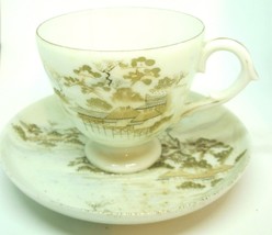 ANTIQUE COLLECTIBLE BONE CHINA TEA CUP/SAUCER JAPAN IMARI FUKI CHOSHUN - £25.13 GBP