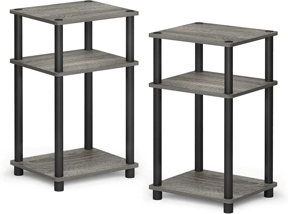 Furinno Just 3-Tier Turn-N-Tube End Table / 2-Pack, - $45.99